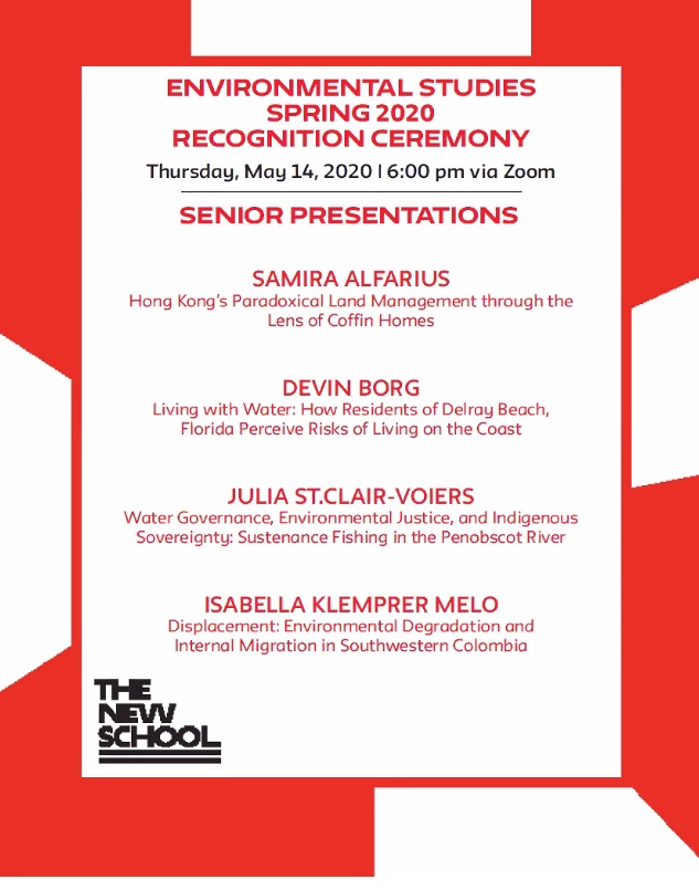 Julia M. Puaschunder, Economics of the Environment, Global, Urban and Environmental Studies Recognition Ceremony, The New School for Public Engagement, The New School New York New York