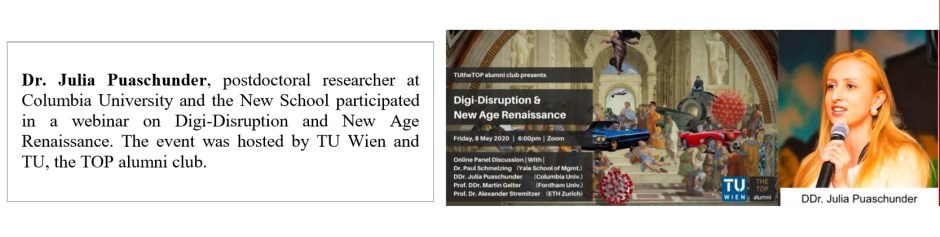 Columbia University Scientist in North America, Julia M. Puaschunder, Press Release