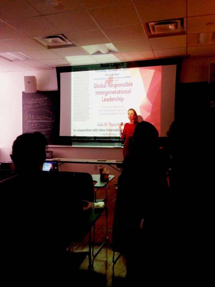 Global Responsible Intergenerational Leadership Book Event, Julia M. Puaschunder at The New School New York