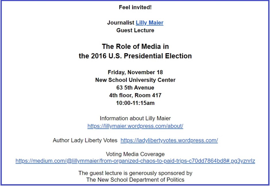 Guest Lecture Lilly Maier at The New School