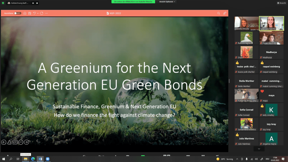 Next Generation EU Guest Lecture Dr. cand. Isabelle Hinsche at The New School New York