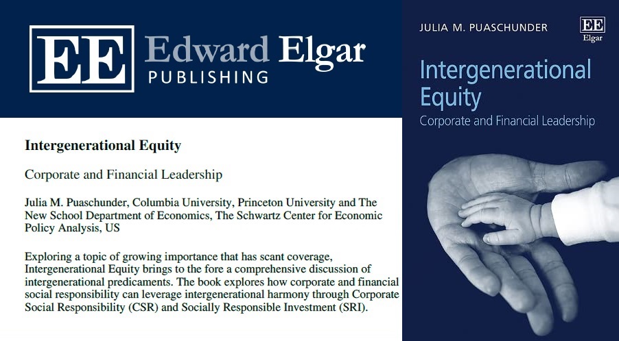 Intergenerational Equity: Corporate and Financial Leadership, Edward Elgar, Book Launch, Julia M. Puaschunder, 2019.